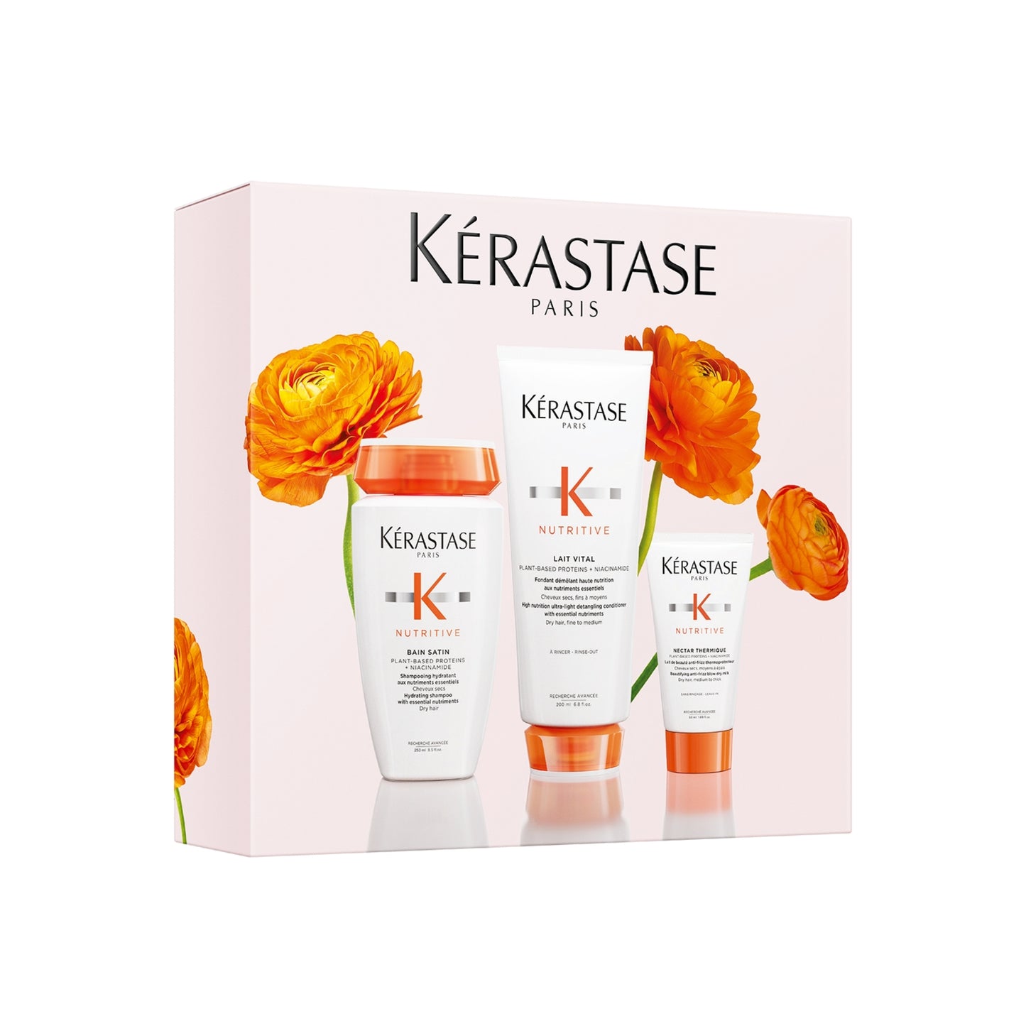 Kérastase - Nutritive - Bain Satin + Lait Vital + Nectar Thermique - Droog Haar Voordeelset