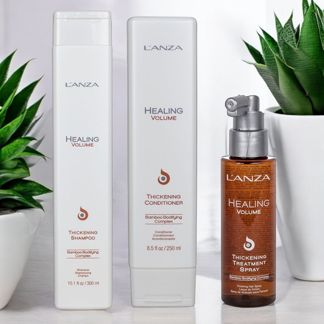 L`Anza - Healing Volume - Thickening Shampoo, Conditioner en spray - Voordeelset - Kappers Goederen