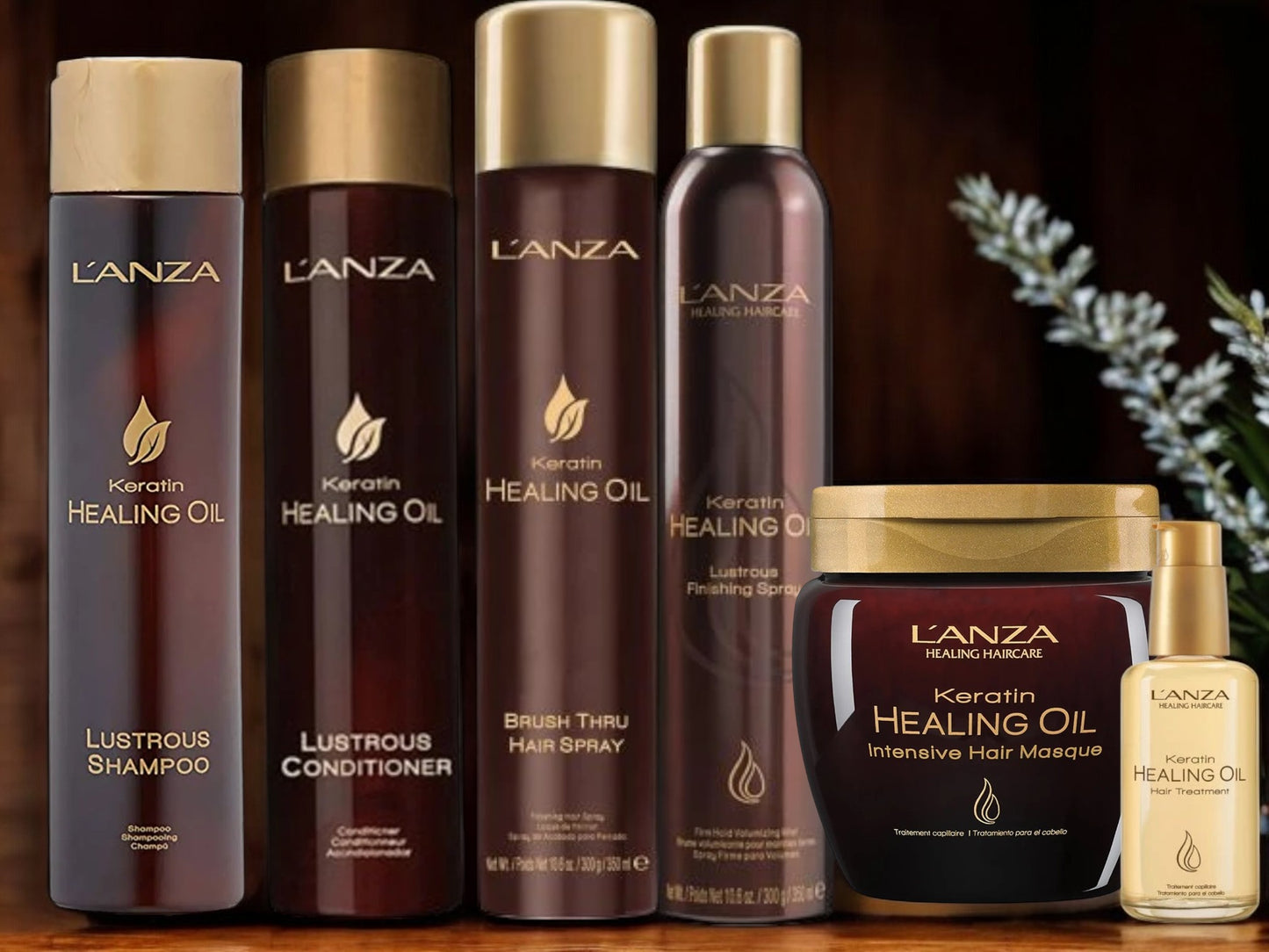 L'anza - Keratin Healing Oil - Lustrous - Voordeelset - Kappers Goederen