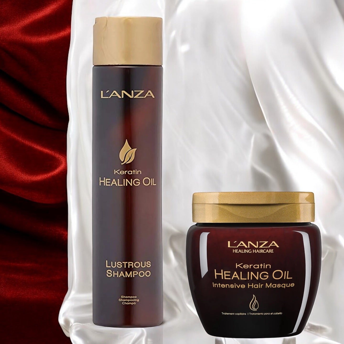 L'Anza - Healing Oil - Lustrous Shampoo & Intensive Hair Masque - Voordeelset - Kappers Goederen