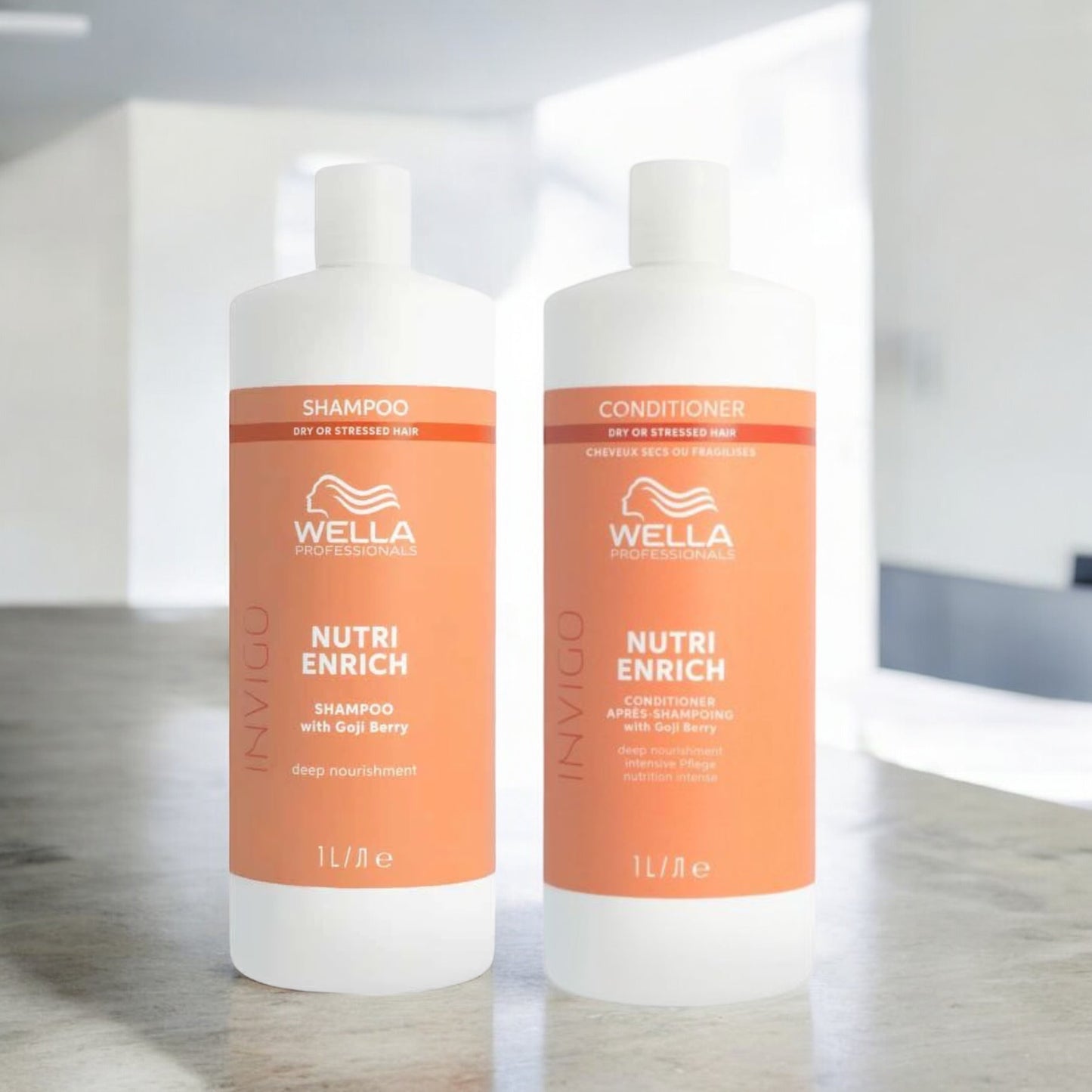 Wella Professionals - Nutri Enrich - Droog & Beschadigd Haar - Shampoo & Conditioner - Voordeelset - Kappers Goederen