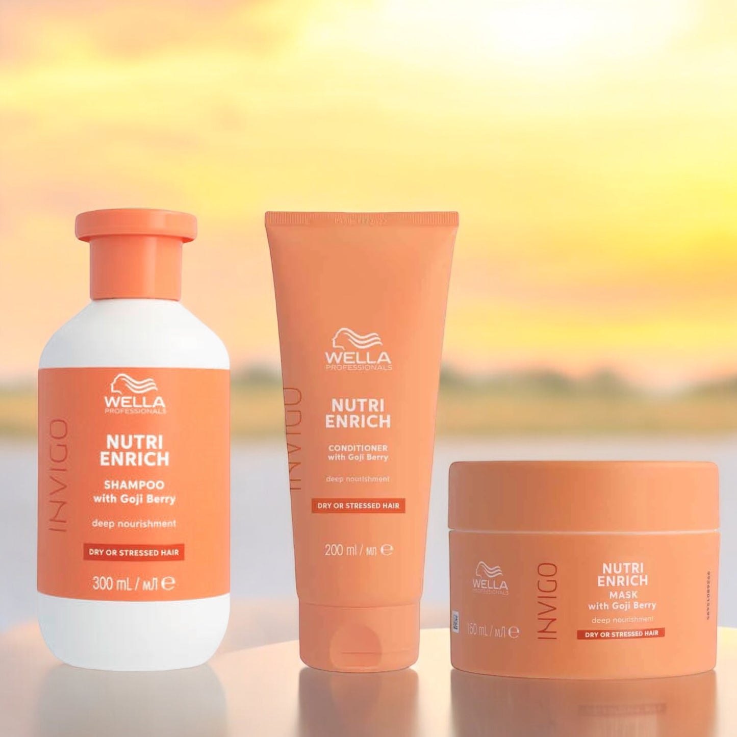 Wella Professionals - Nutri Enrich - Droog & Beschadigd Haar - Shampoo, Conditioner & Masker Voordeelset - Kappers Goederen