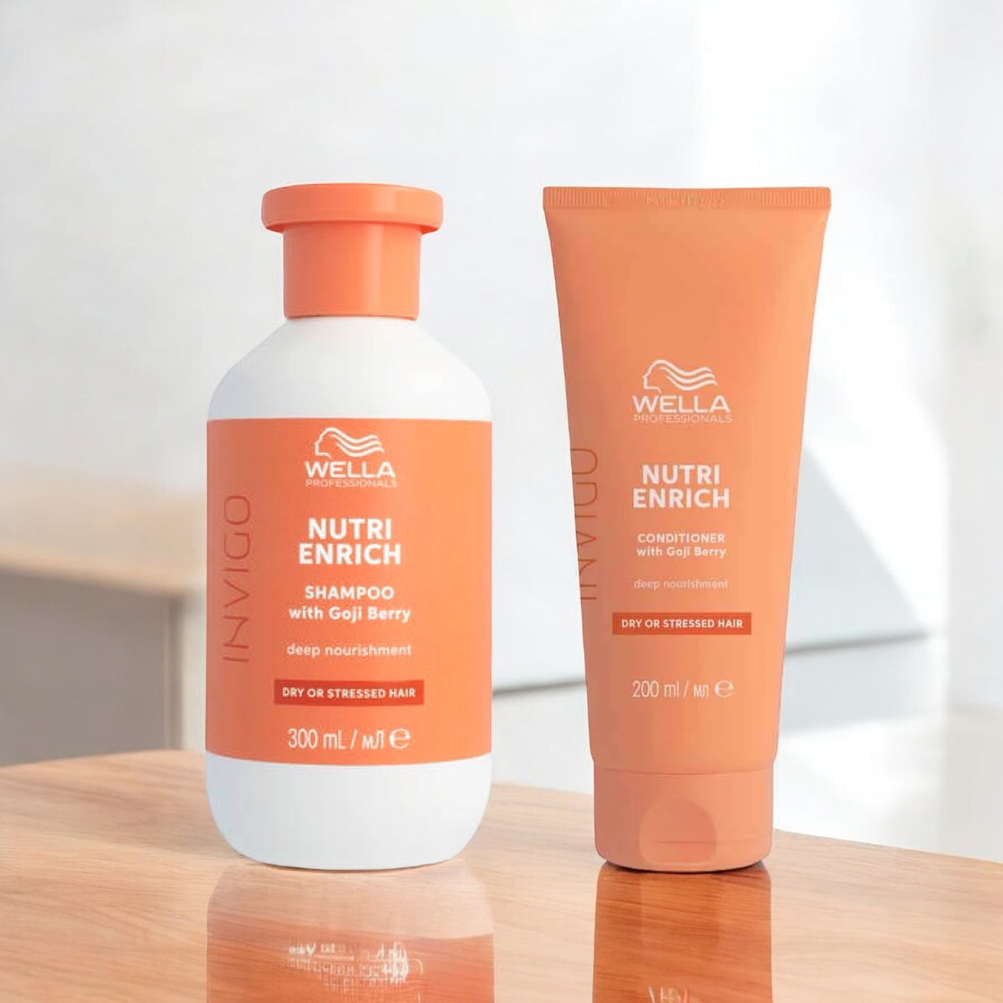 Wella Professionals - Nutri Enrich - Droog & Beschadigd Haar - Shampoo & Conditioner - Voordeelset - Kappers Goederen