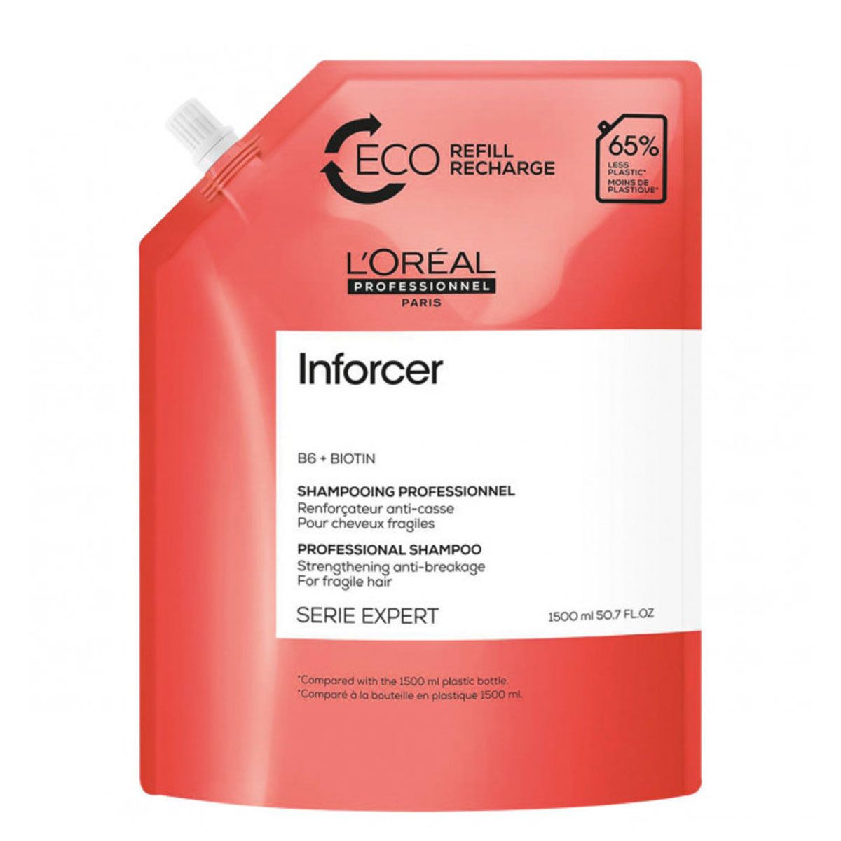 L`Oreal Professionnel - Inforcer Shampoo Refill 1500ml - Breekbaar Haar - Kappers Goederen
