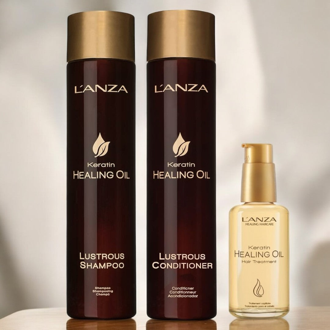L'anza - Keratin Healing Oil - Lustrous Set + Olie - Kappers Goederen
