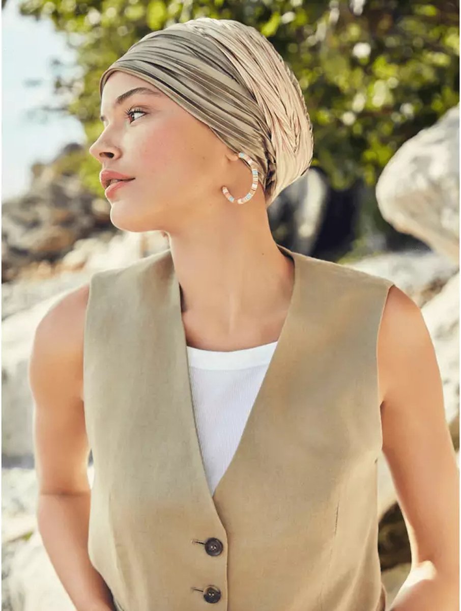 Christine Headwear - Viva Headwear - Luna V Turban -  chemomutsje / Sjaaltje - Kappers Goederen