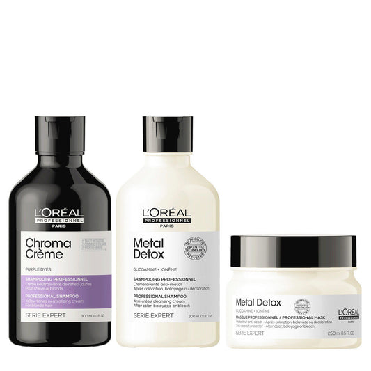 L`Oreal Professionnel - Chroma Creme & Metal Detox Set - Kleur Neutraliserend & Anti Haarbreuk 17 - Kappers Goederen