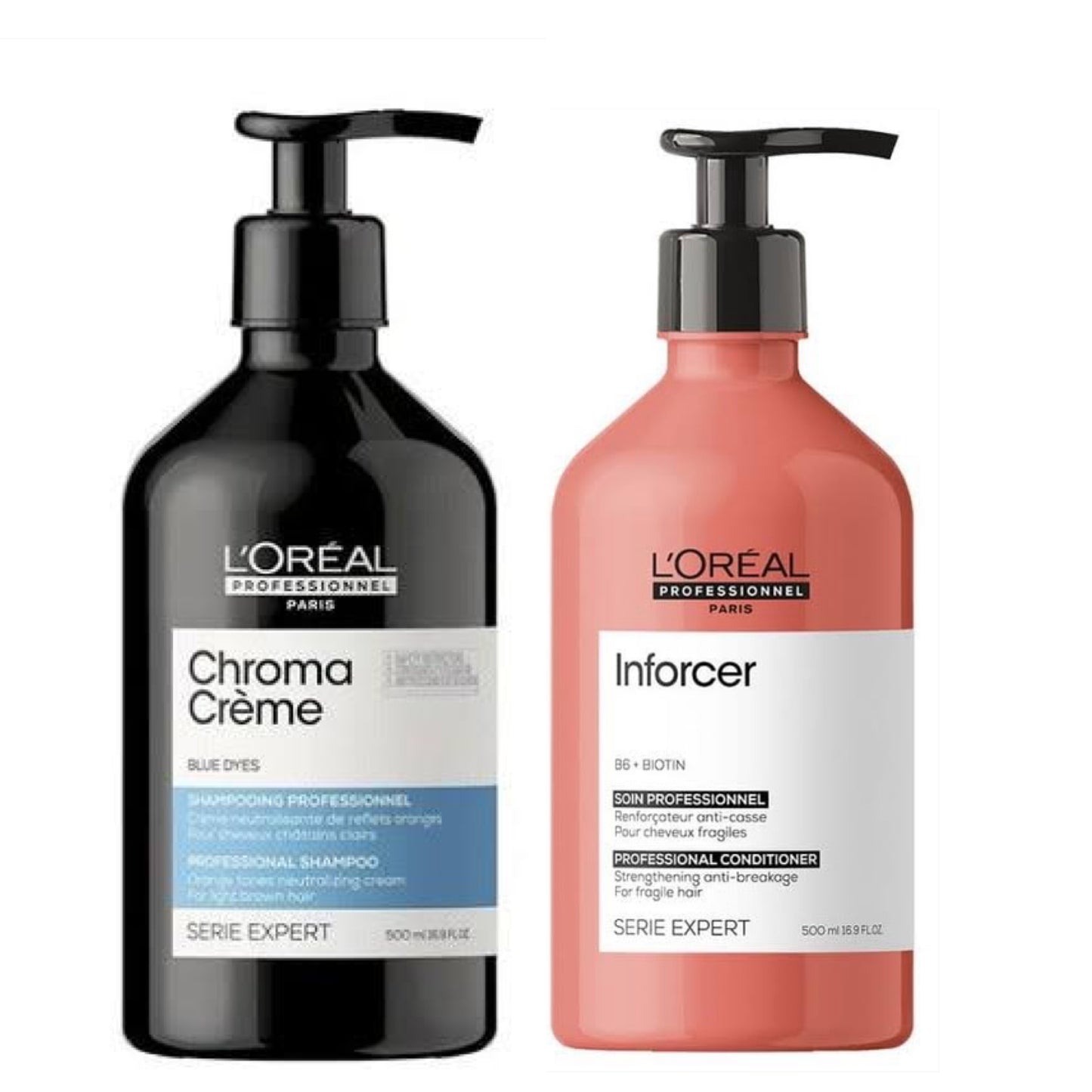 L`Oreal Professionnel - Chroma Creme As & Inforcer Duo Set Groot - Kleurcorrigerende Set Licht Bruin Haar 20 - Kappers Goederen