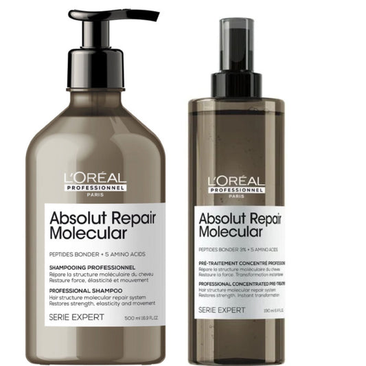 L`Oreal Professionnel - Absolut Repair Molecular Duo Set Groot - Schade Herstel 4 - Kappers Goederen