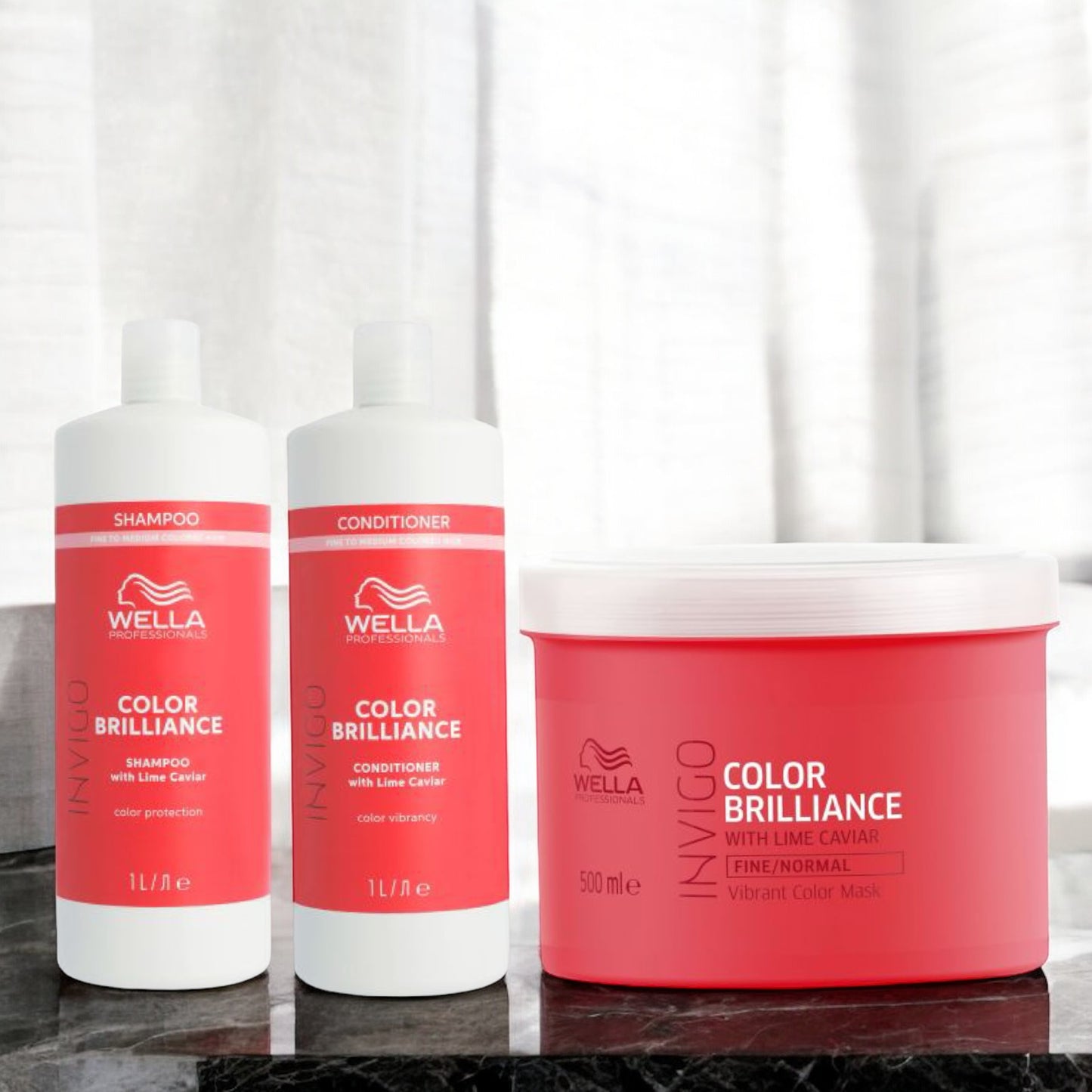 Wella Professionals - Color Brilliance - Gekleurd & Fijn Haar - Shampoo,  Conditioner & Masker  - Voordeelset