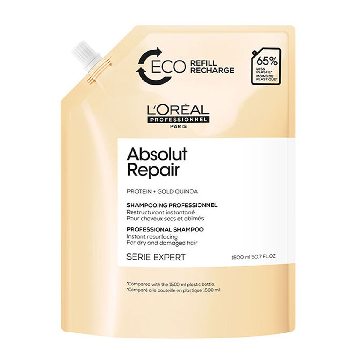 L`Oreal Professionnel - Absolut Repair Shampoo Refill 1500 - Beschadigd Haar - Kappers Goederen