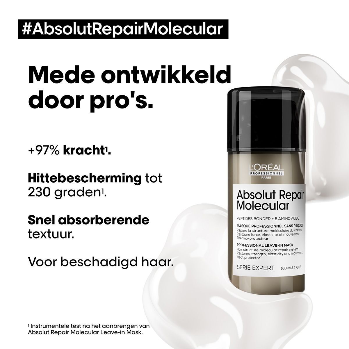 L`Oreal Professionnel - Absolut Repair Molecular - Leave-In Cream 100ml - Kappers Goederen