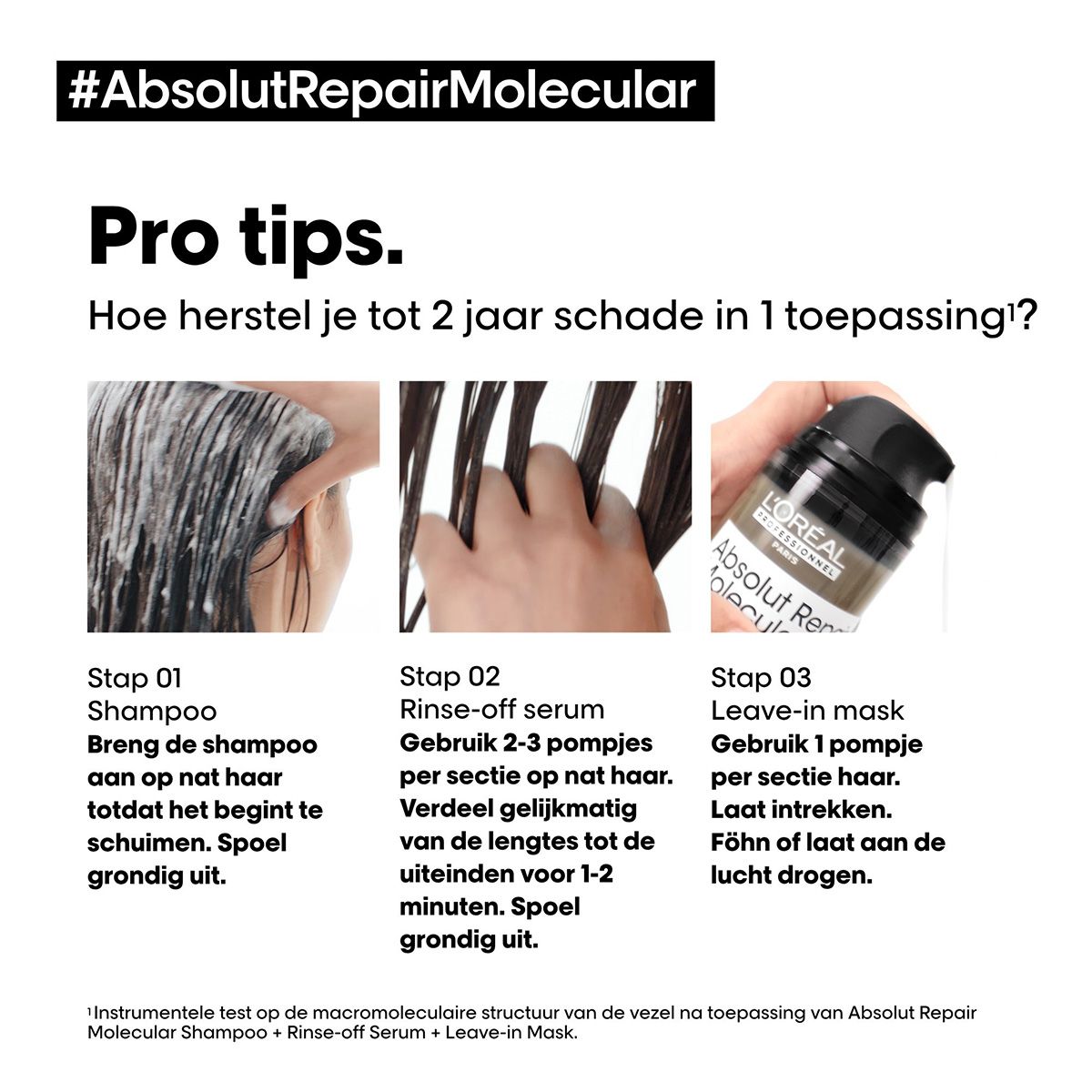 L`Oreal Professionnel - Absolut Repair Molecular - Repair Shampoo - Beschadigd Haar - Kappers Goederen